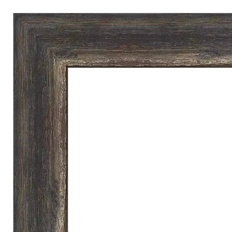 Specchio da parete rettangolare con cornice smussata, marrone rustico