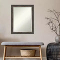 Specchio da parete rettangolare con cornice smussata, marrone rustico