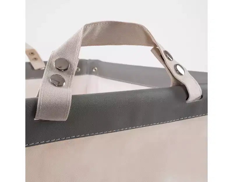 Cesto Portabiancheria con Ruote "Rolling Canvas" Bianco Naturale, per Uso Domestico (1 Persona) e Commerciale