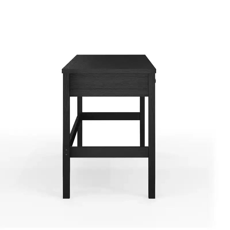 Scrivania a 3 cassetti per ufficio con gambe affusolate, nera o naturale, per adulti