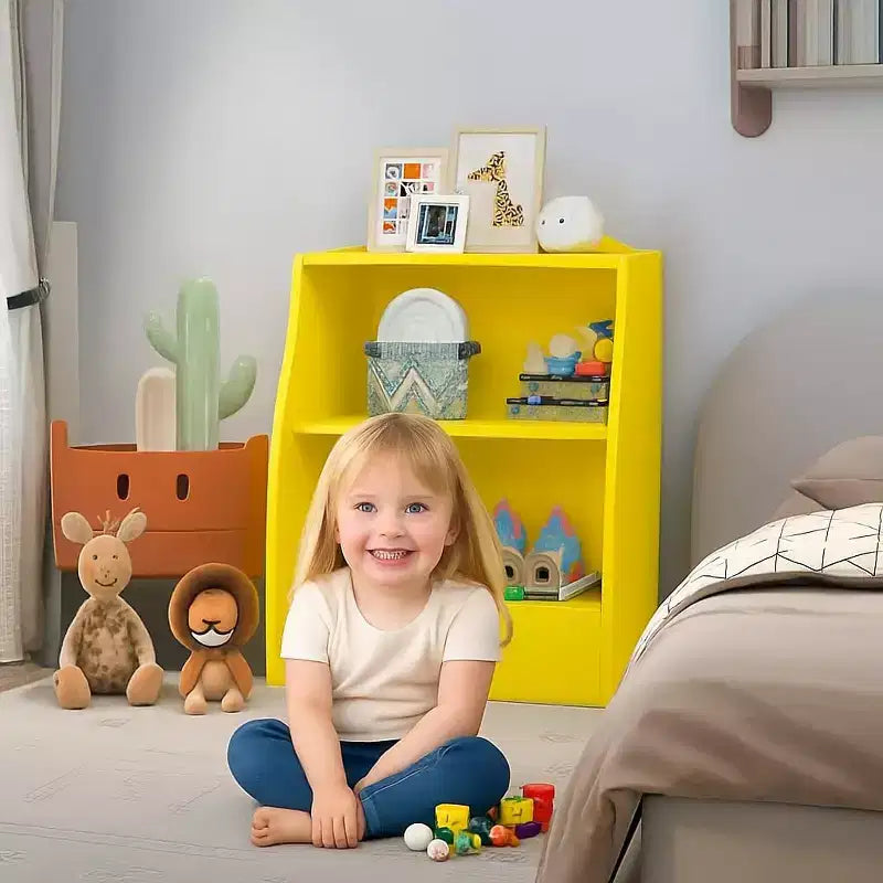Libreria e organizer per giocattoli, organizer e contenitore per giocattoli da sala giochi, organizer per giocattoli in legno a 2 ripiani per camerette, soggiorno, camera da letto