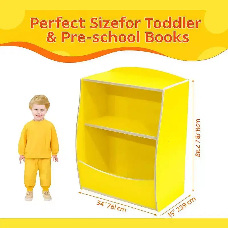 Libreria e organizer per giocattoli, organizer e contenitore per giocattoli da sala giochi, organizer per giocattoli in legno a 2 ripiani per camerette, soggiorno, camera da letto