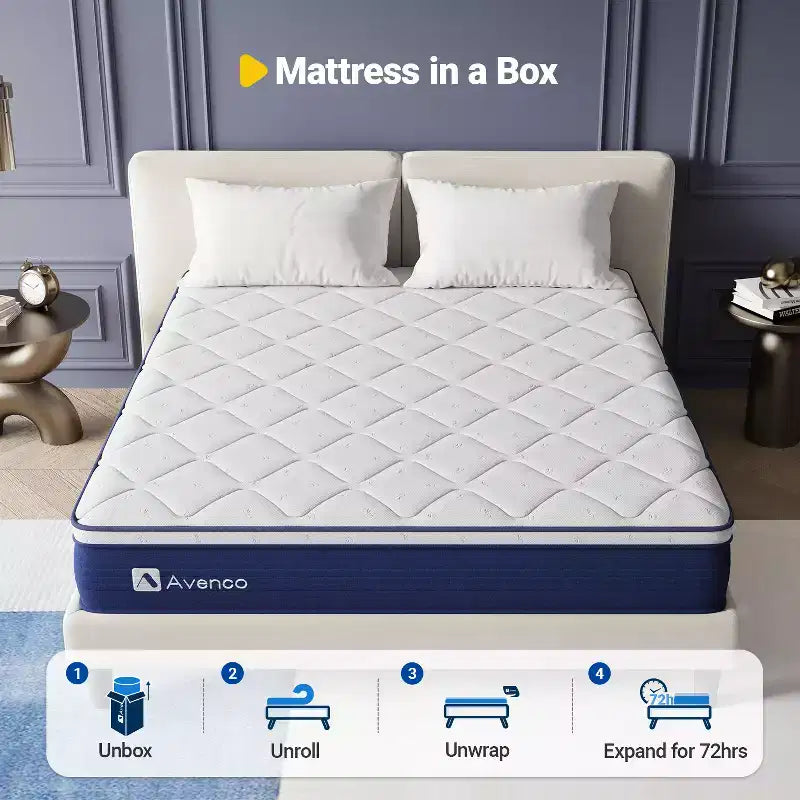 Materasso ibrido in memory foam medio rigido da 10 pollici in scatola