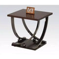 Royal Hampton Wood and Metal End Table with Sweeping Legs