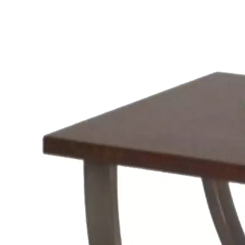 Tavolino da salotto in metallo nero e legno marrone con gambe ricurve, uso per 1 persona