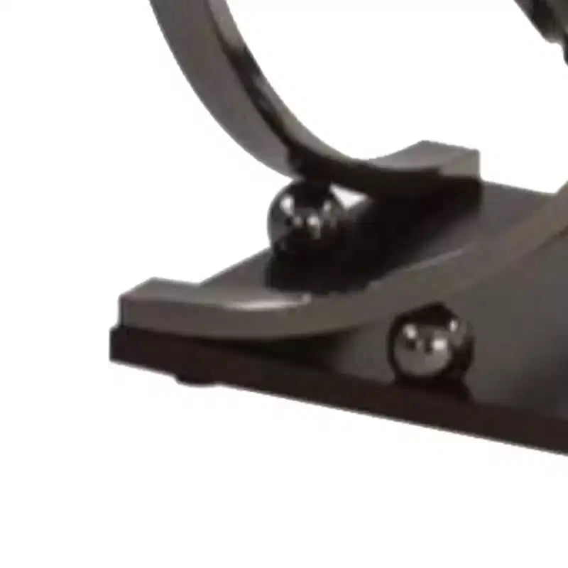 Tavolino da salotto in metallo nero e legno marrone con gambe ricurve, uso per 1 persona
