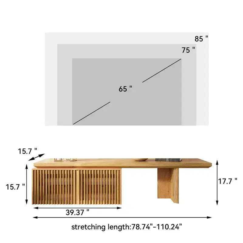Mobile TV allungabile per TV fino a 85", stile moderno, stanza singola