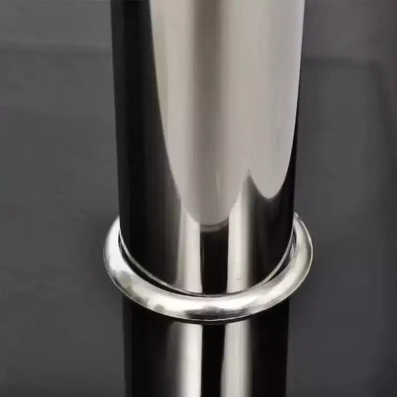 Tavolino da Caffè Rettangolare a Due Ripiani Trasparente e Nero con Gambe in Acciaio Inox Argentato, Montaggio da 1 Persona