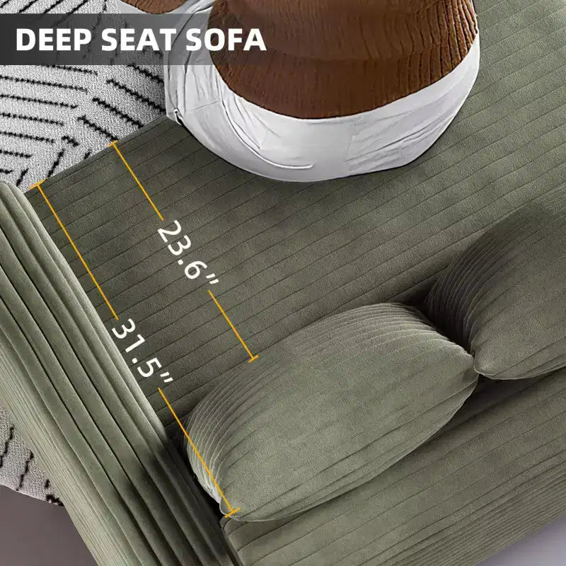 Divano Moderno Convertibile a 4 Posti Rivestito con Cuscini, Verde