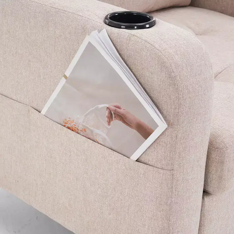 Set di poltrona tufted moderna e pouf contenitore per 1 persona