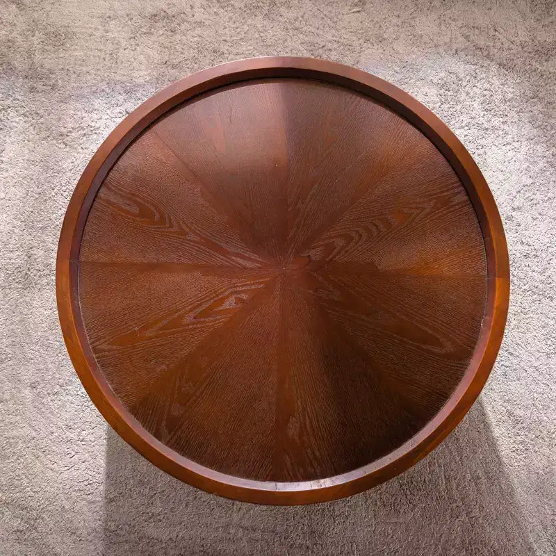 Tavolino rotondo marrone con spazio di archiviazione nascosto per 1 persona
