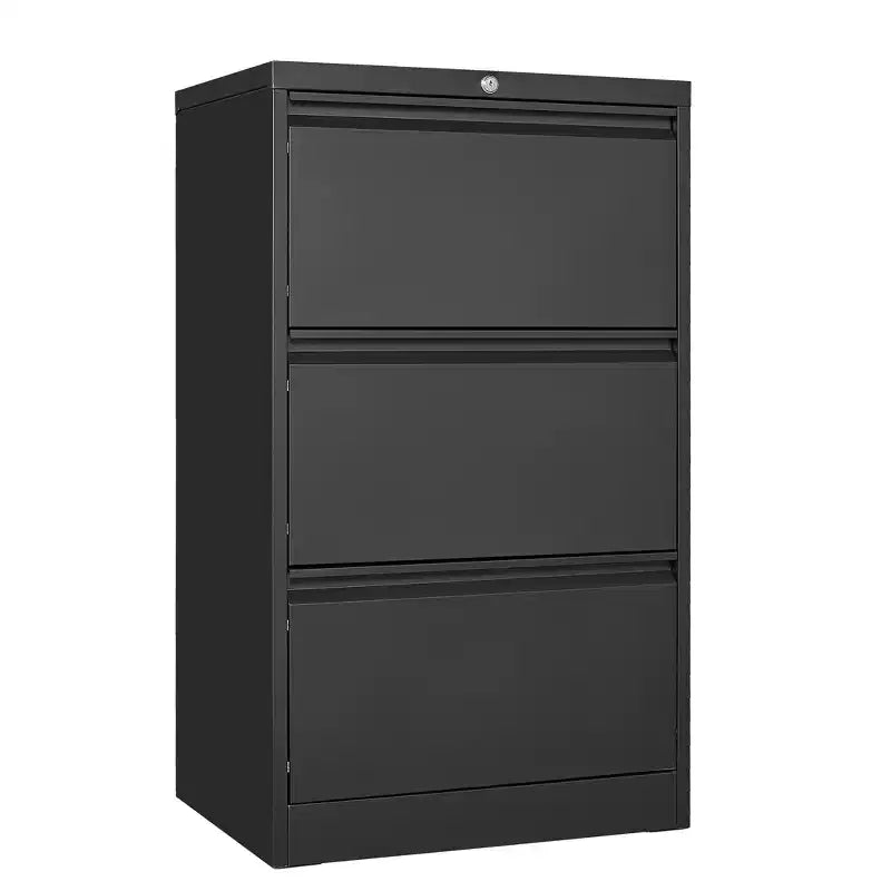 3 Drawer File Cabinet with Lock, Metal Vertical Filing Storage Cabinet, Under Desk Filing Cabinet for Home, Fit Letter/A4/Legal Size File
