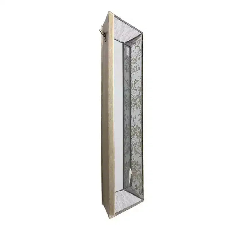 Specchio da parete quadrato color argento 24x24 con cornice floreale, singolo, montaggio a parete