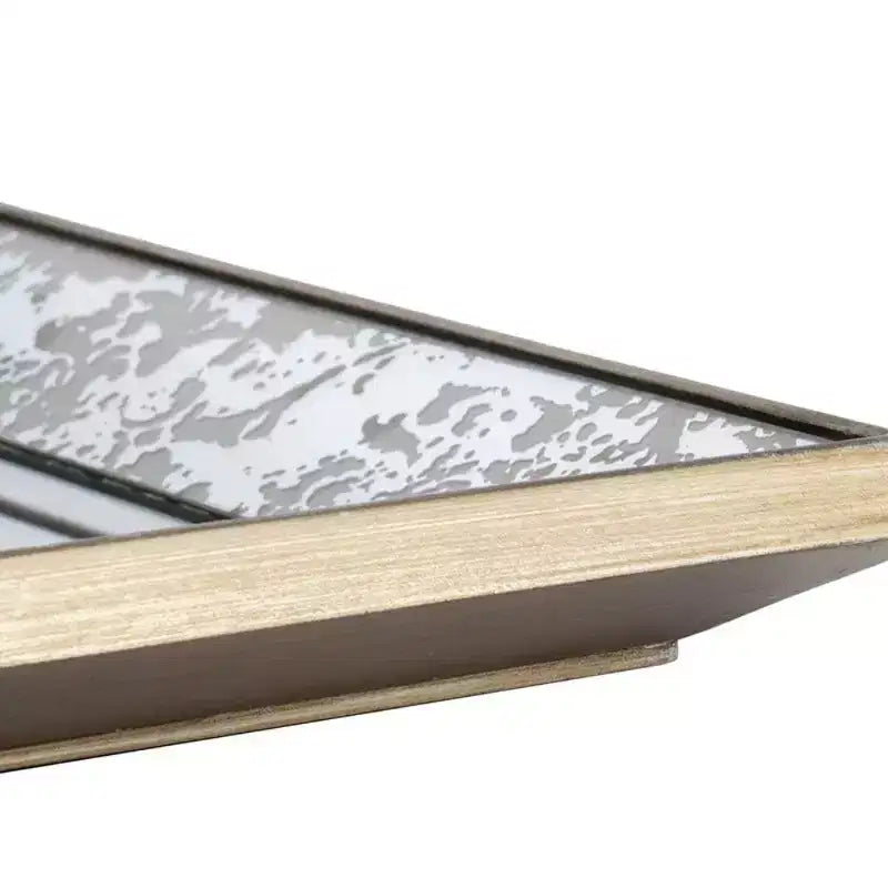 Specchio da parete quadrato color argento 24x24 con cornice floreale, singolo, montaggio a parete