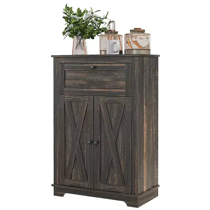Farmhouse Sideboard Storage Cabinet with Doors and Drawer for Kitchen, Living room, 23.5x11.75x34.5
