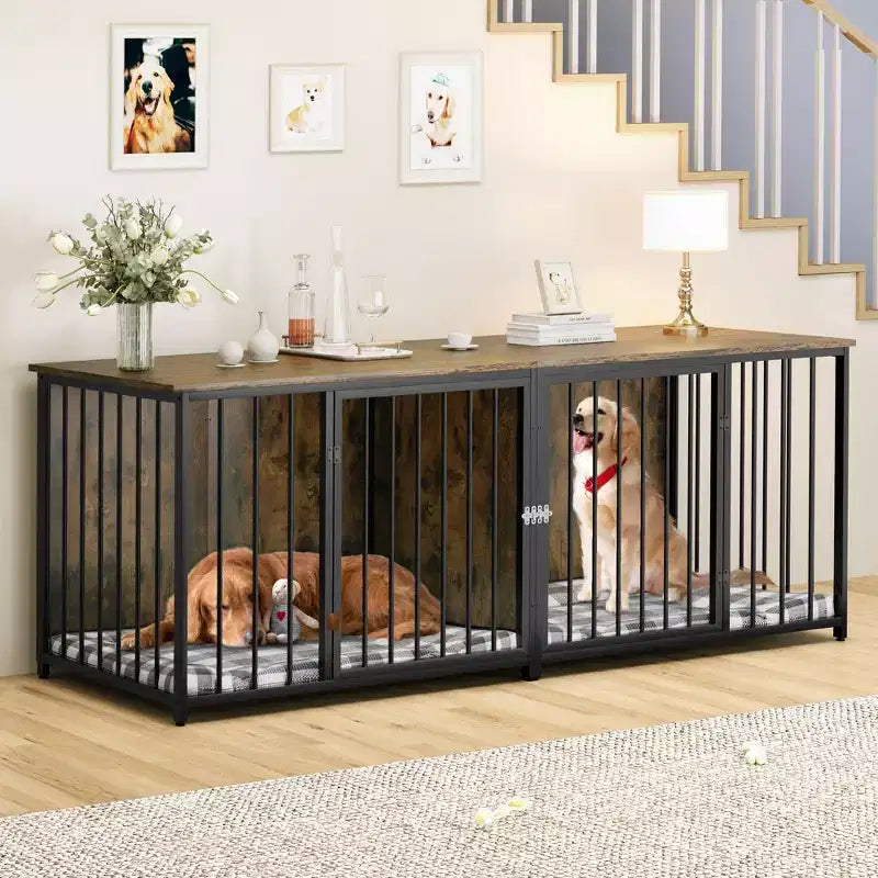 Mobile TV da interno per 2 cani di taglia media, resistente, 200 cm, colore marrone
