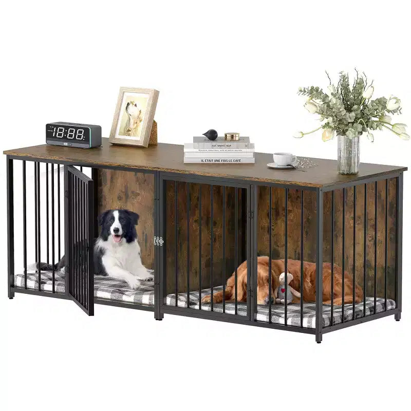 Mobile TV da interno per 2 cani di taglia media, resistente, 200 cm, colore marrone