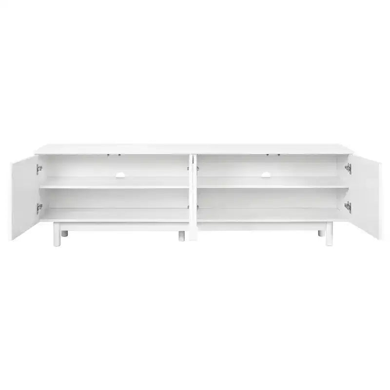 Mobile TV ottimizzato con anta ad arco per TV fino a 78'', mobile porta TV moderno con gambe in legno massiccio, console multimediale