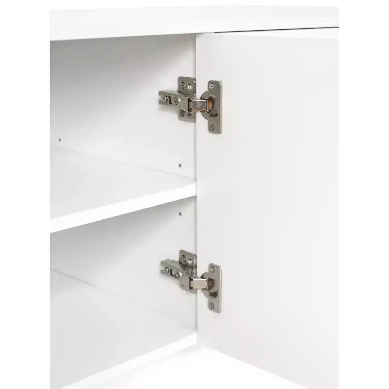 Mobile TV ottimizzato con anta ad arco per TV fino a 78'', mobile porta TV moderno con gambe in legno massiccio, console multimediale
