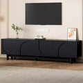 Optimized TV Stand with Arch Door for TVs Up to 78'', Modern Entertainment Center with Hard Wood Legs, Media Console