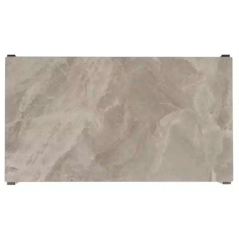 Tavolino rettangolare con cassetto, piano in pietra (Nero/Marrone/Grigio)