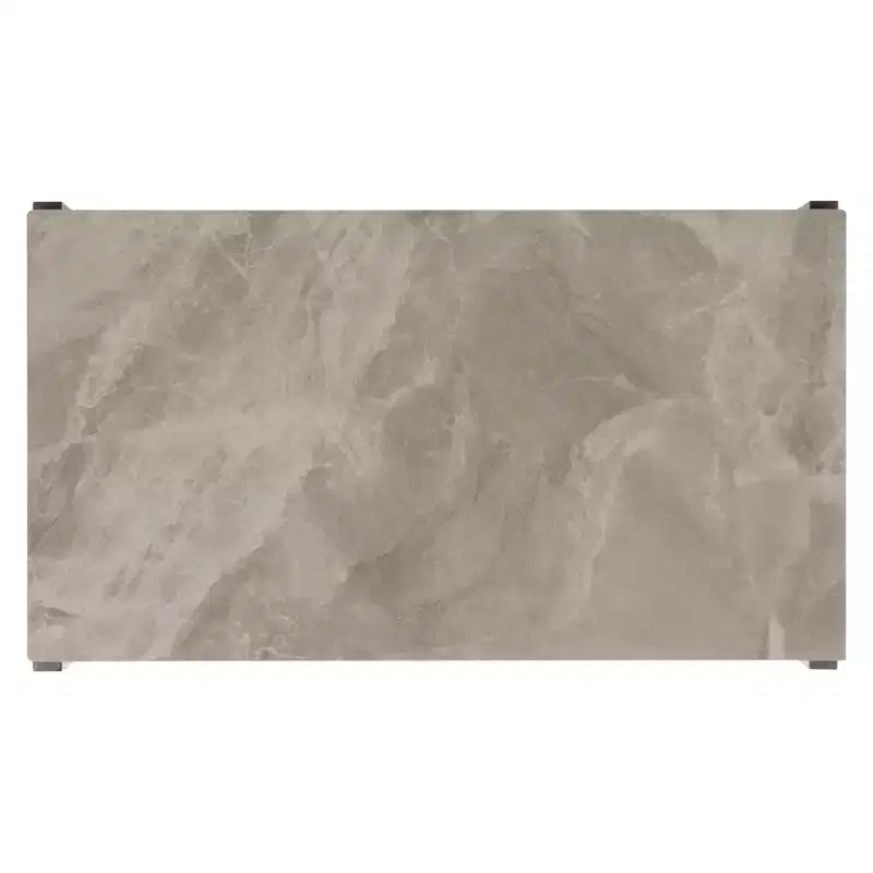 Tavolino rettangolare con cassetto, piano in pietra (Nero/Marrone/Grigio)