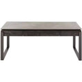 Tavolino rettangolare con cassetto, piano in pietra (Nero/Marrone/Grigio)