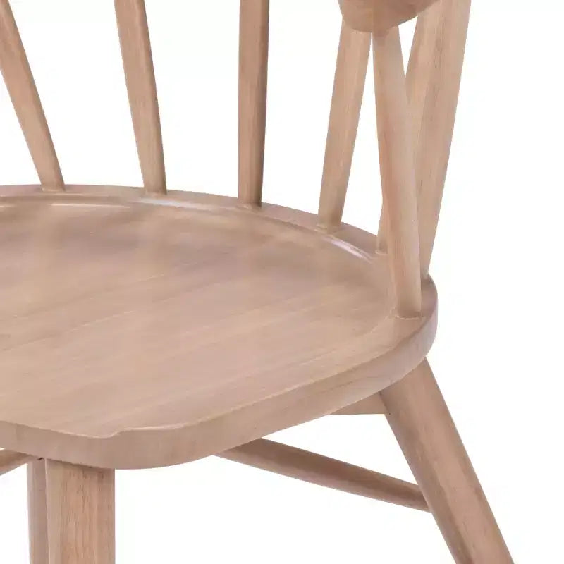 Sedia da pranzo in legno massello, biondo/noce, stile Windsor senza braccioli, 1 posto