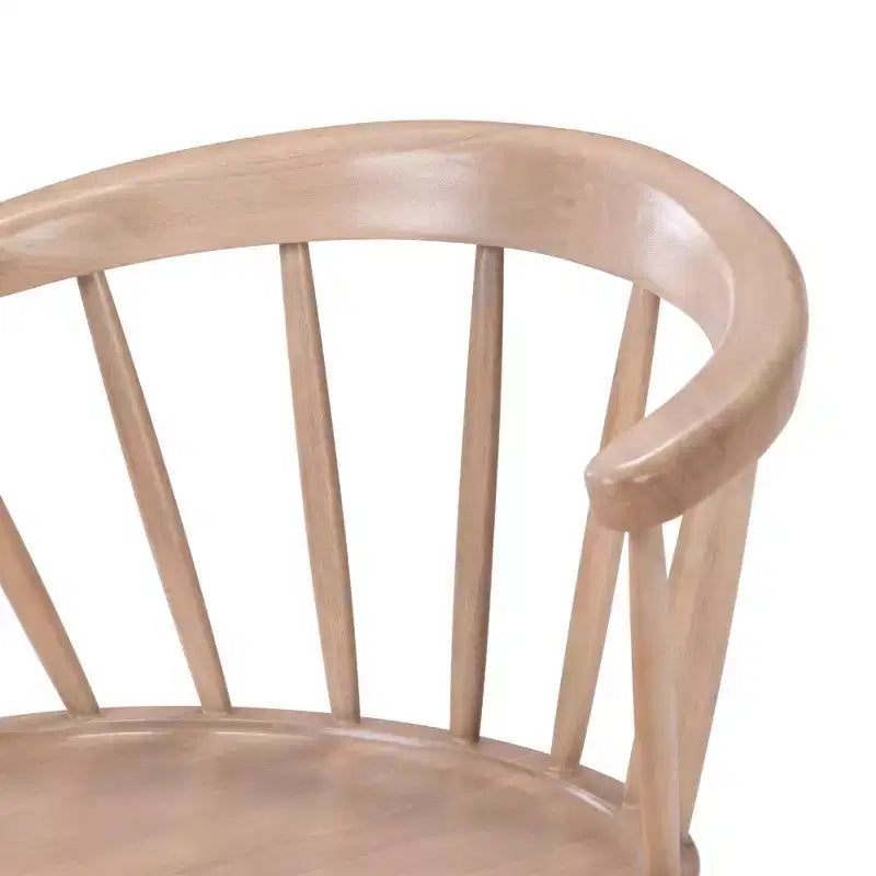 Sedia da pranzo in legno massello, biondo/noce, stile Windsor senza braccioli, 1 posto