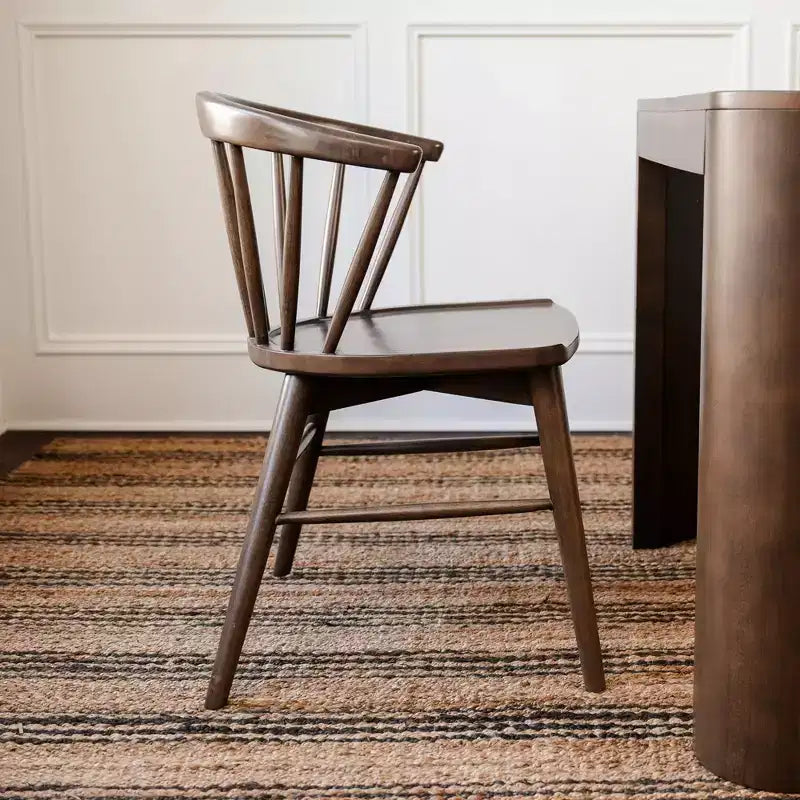 Sedia da pranzo in legno massello, biondo/noce, stile Windsor senza braccioli, 1 posto