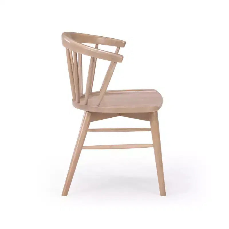 Sedia da pranzo in legno massello, biondo/noce, stile Windsor senza braccioli, 1 posto