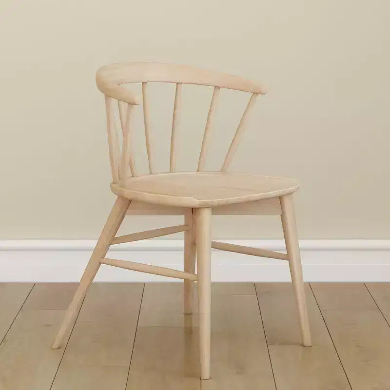 Sedia da pranzo in legno massello, biondo/noce, stile Windsor senza braccioli, 1 posto