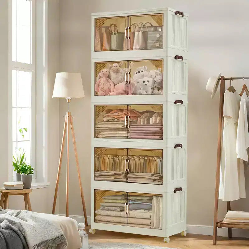 Contenitori portaoggetti in plastica con ruote bloccabili e coperchi – Organizer da armadio con cassetto per ufficio e camera da letto