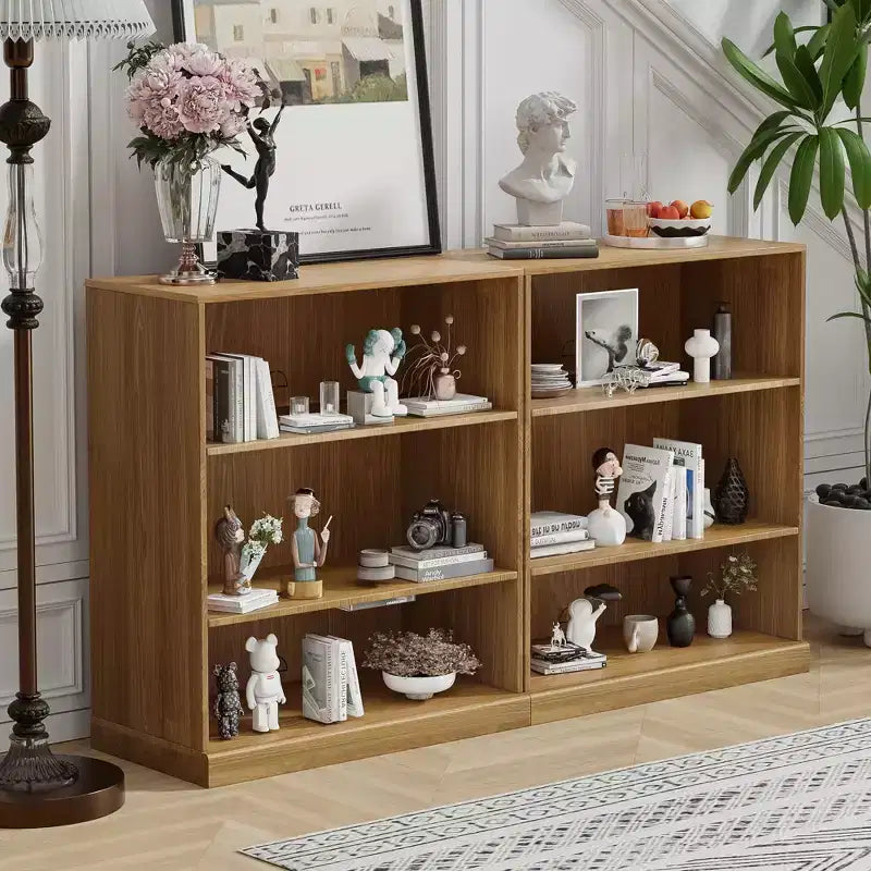 Libreria a giorno in legno naturale – 2 ripiani, unità singola