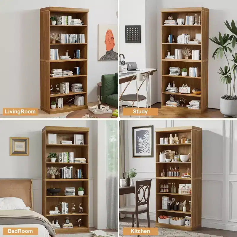 Libreria a giorno in legno naturale – 2 ripiani, unità singola