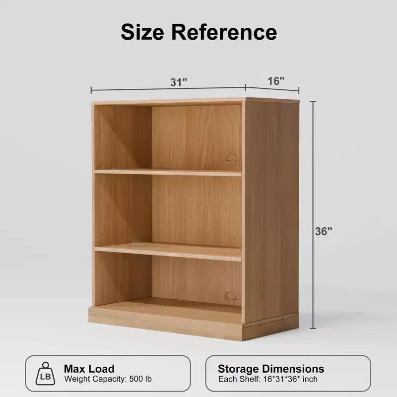 Libreria a giorno in legno naturale – 2 ripiani, unità singola