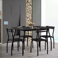 Set da pranzo rettangolare nero da 5 pezzi per 4 persone