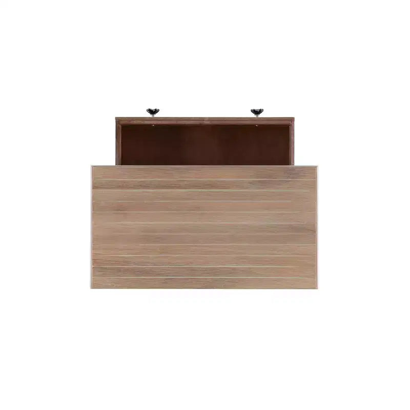 Tavolino rettangolare con cassetto – Naturale e blu navy