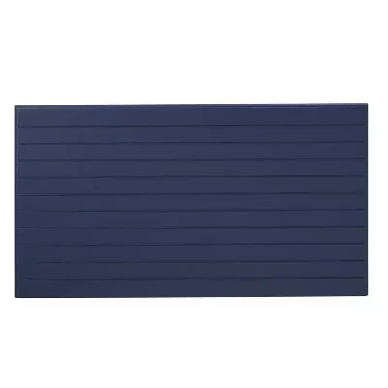 Tavolino rettangolare con cassetto – Naturale e blu navy